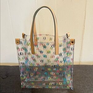 Dooney & Bourke Clear Tote with Multicolor Logo